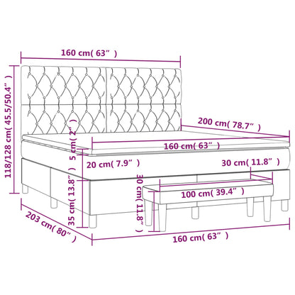 Boxspring Met Matras Stof Zwart 160 x 200 cm Getuft ontwerp
