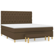 Boxspring Met Matras Stof Donkerbruin 160 x 200 cm Getuft ontwerp