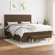 Boxspring met matras 160x200 cm donkerbruin stof