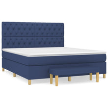 Boxspring Met Matras Stof Blauw 160 x 200 cm Getuft ontwerp