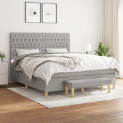 Boxspring met matras lichtgrijs 180x200 cm