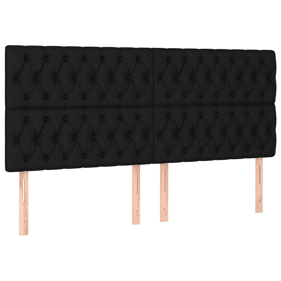 Boxspring Met Matras Stof Zwart 180 x 200 cm Getuft ontwerp
