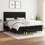 Boxspring 180x200 cm zwart met matras