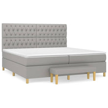 Boxspring Met Matras Stof Lichtgrijs 200 x 200 cm Getuft ontwerp