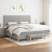Boxspring met matras lichtgrijs 200x200 cm