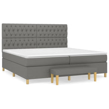 Boxspring Met Matras Stof Donkergrijs 200 x 200 cm Getuft ontwerp