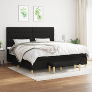 Boxspring met matras 200x200 cm zwart