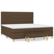 Boxspring Met Matras Stof Donkerbruin 200 x 200 cm Getuft ontwerp