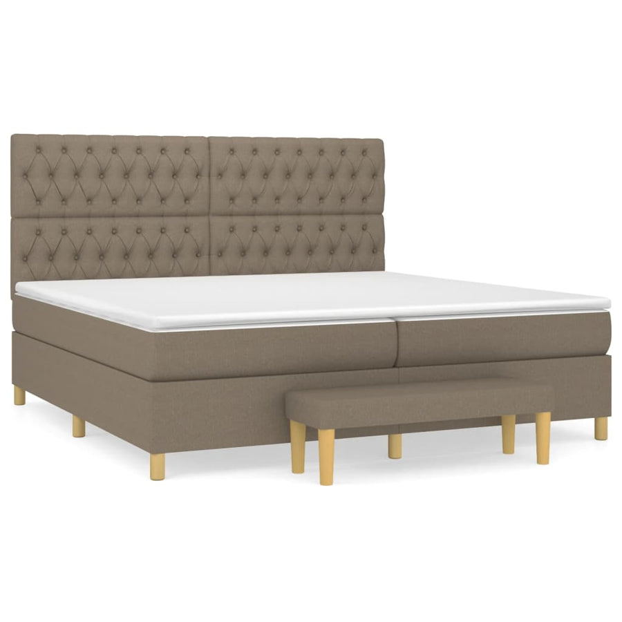 Boxspring Met Matras Stof Taupe 200 x 200 cm Getuft ontwerp