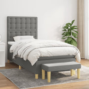 Boxspring met matras 90x200 cm donkergrijs
