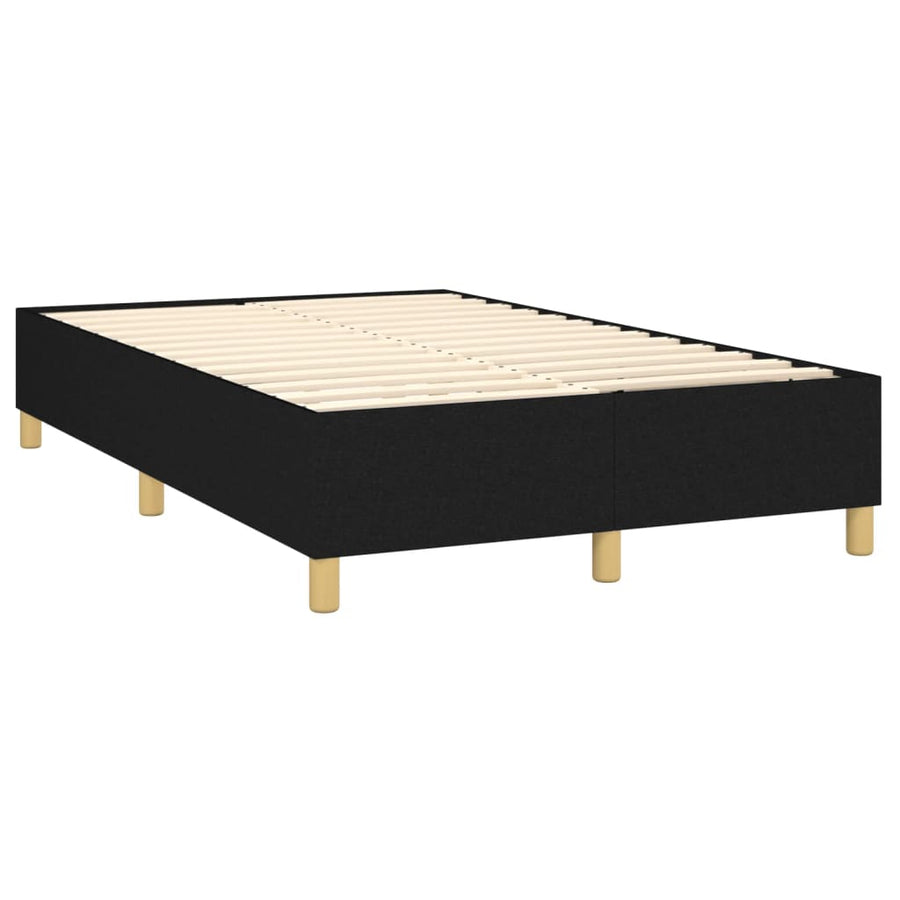 Boxspring Met Matras Stof Zwart 120 x 200 cm Knopen