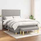 Box spring with light grey fabric mattress 140x200 cm