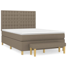Boxspring Met Matras Stof Taupe 140 x 200 cm Knopen