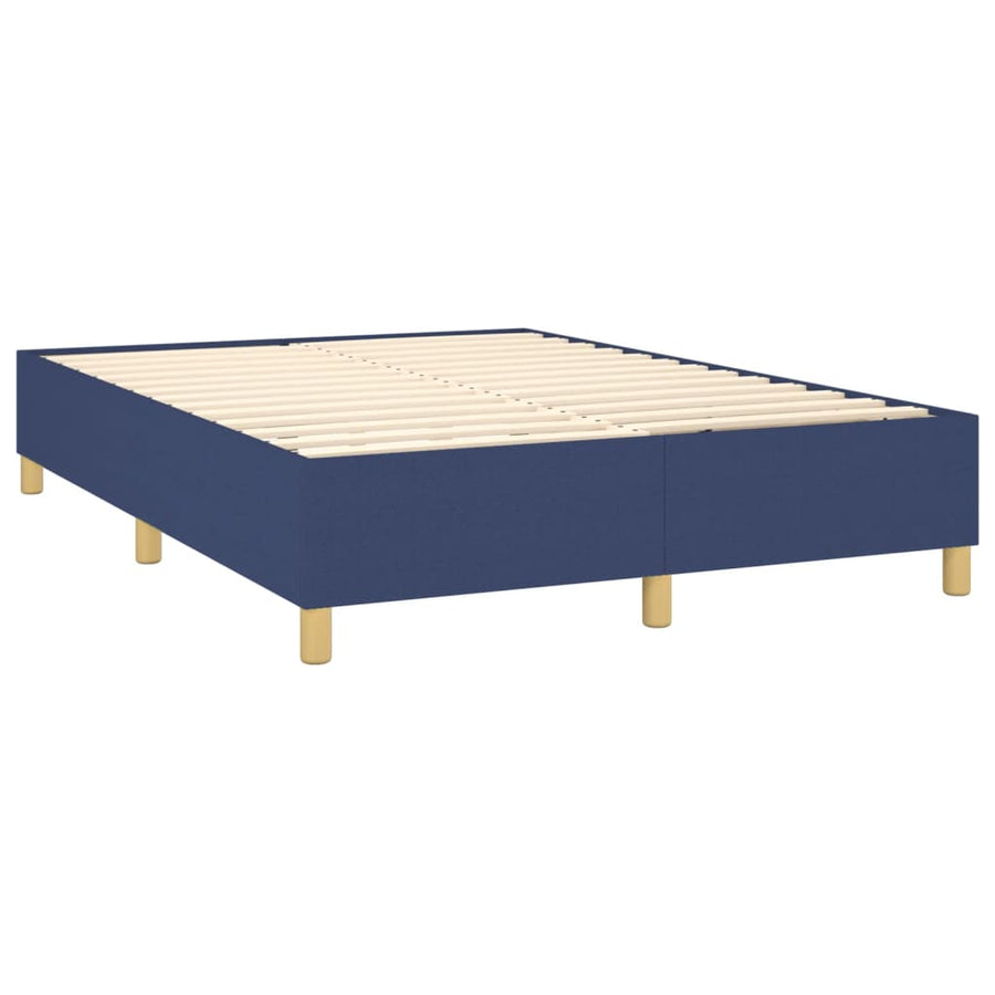 Boxspring Met Matras Stof Blauw 140 x 200 cm Knopen