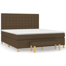 Boxspring Met Matras Stof Donkerbruin 160 x 200 cm Knopen