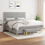 Boxspring met matras lichtgrijs 180x200 cm