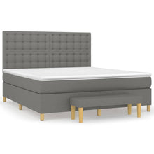 Boxspring met matras stof donkergrijs 180x200 cm