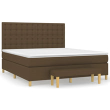 Boxspring Met Matras Stof Donkerbruin 180 x 200 cm Knopen