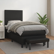 Boxspring met matras 90x200 cm zwart kunstleer