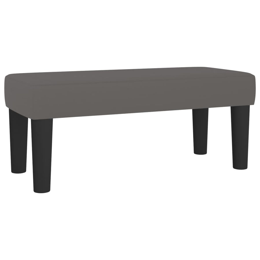 Boxspring Met Matras Kunstleer 90 x 200 cm Grijs Effen ontwerp