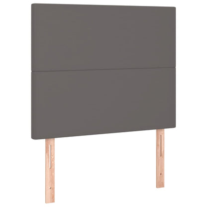 Boxspring met matras kunstleer grijs 100x200 cm 100 x 200 cm Grijs Effen ontwerp