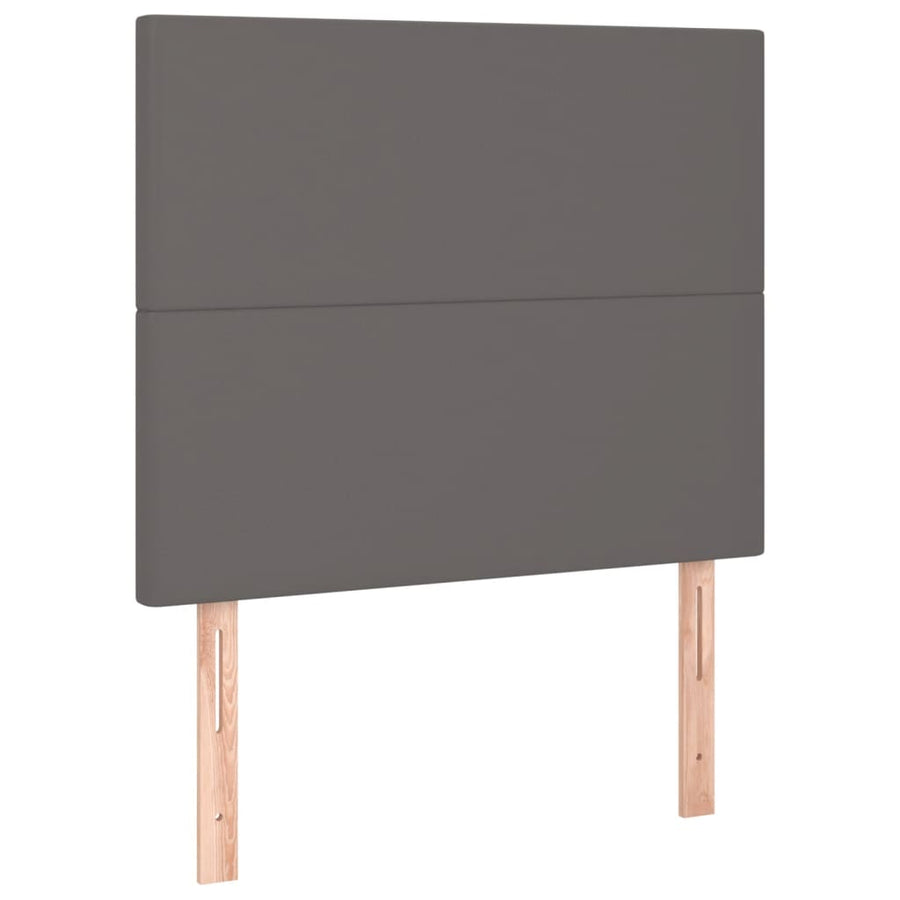 Boxspring met matras kunstleer grijs 100x200 cm 100 x 200 cm Grijs Effen ontwerp