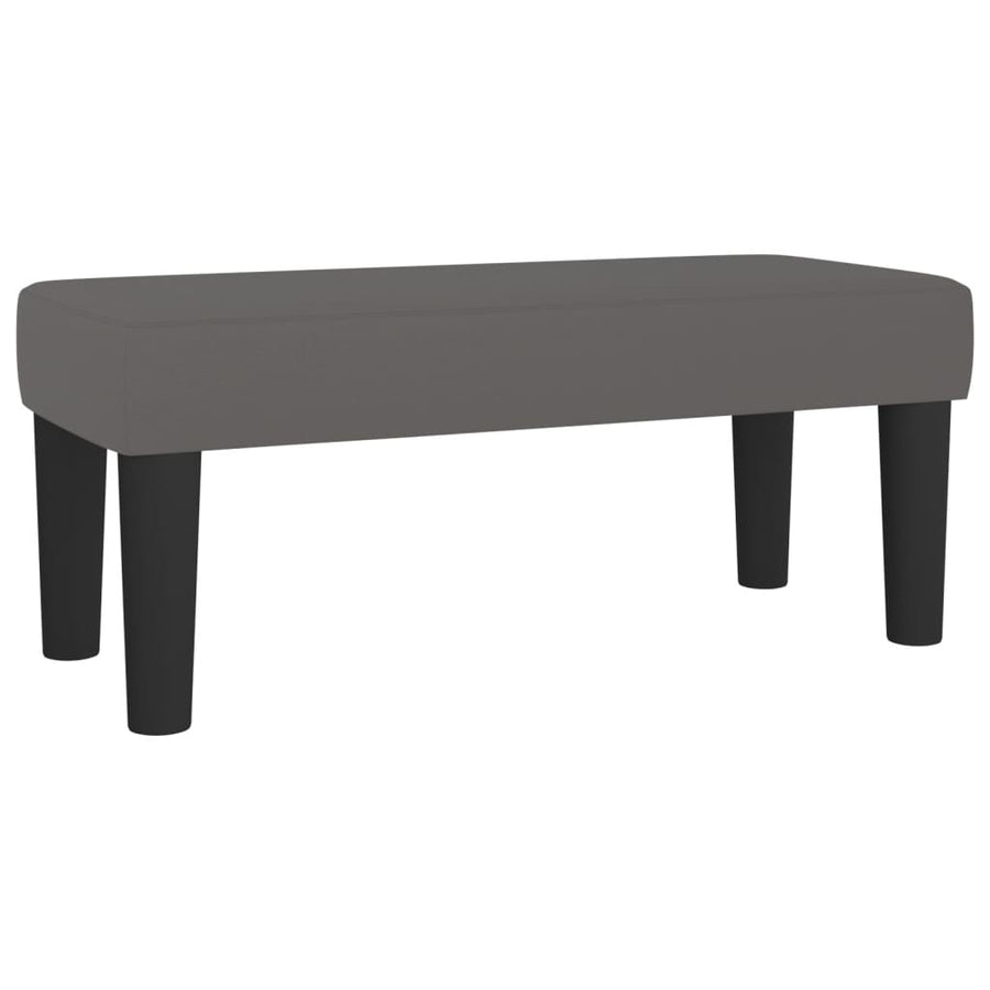 Boxspring met matras kunstleer grijs 100x200 cm 100 x 200 cm Grijs Effen ontwerp