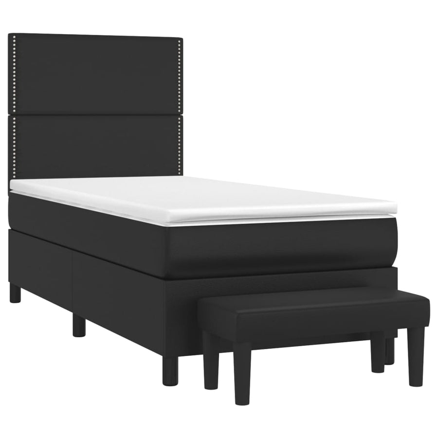 Boxspring met matras kunstleer zwart 90x190 cm 90 x 190 cm Zwart