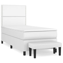 Boxspring met matras kunstleer wit 100x200 cm 100 x 200 cm Wit
