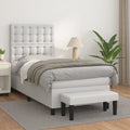 Boxspring met matras kunstleer wit 80x200 cm