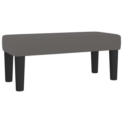 Boxspring Met Matras Kunstleer 90 x 190 cm Grijs Knopen