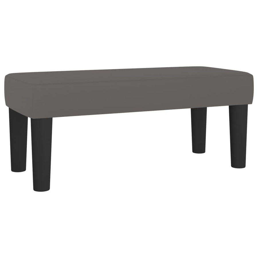 Boxspring Met Matras Kunstleer 90 x 190 cm Grijs Knopen