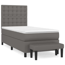 Boxspring met matras kunstleer grijs 100x200 cm 100 x 200 cm Grijs