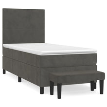 Boxspring Met Matras Fluweel Donkergrijs 80 x 200 cm Effen ontwerp