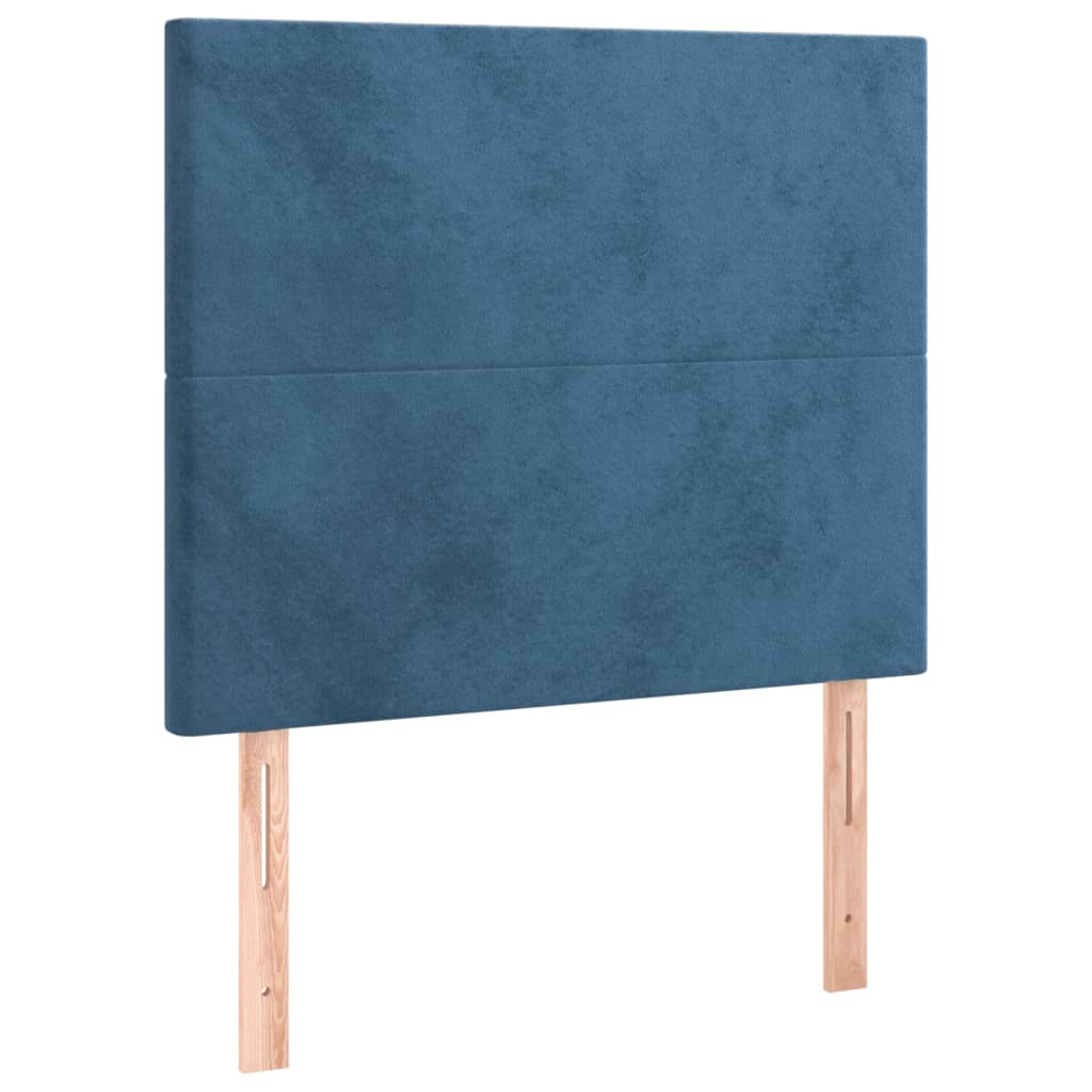 Boxspring Met Matras Fluweel Donkerblauw 90X190 Cm Donkerblauw 90 x 190 cm Effen ontwerp