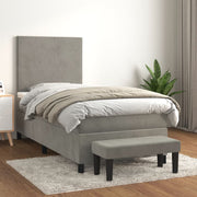 Boxspring 90x200 cm fluweel lichtgrijs