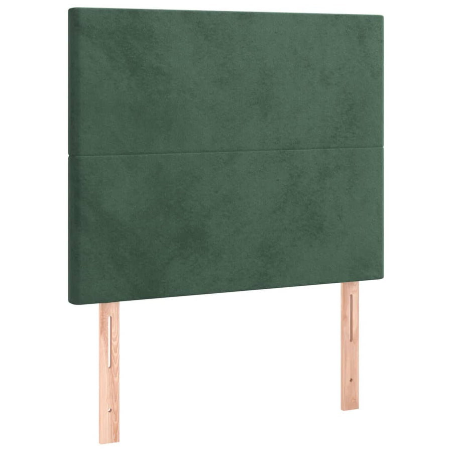 Boxspring Met Matras Fluweel Donkergroen 100X200 Cm 100 x 200 cm Effen ontwerp
