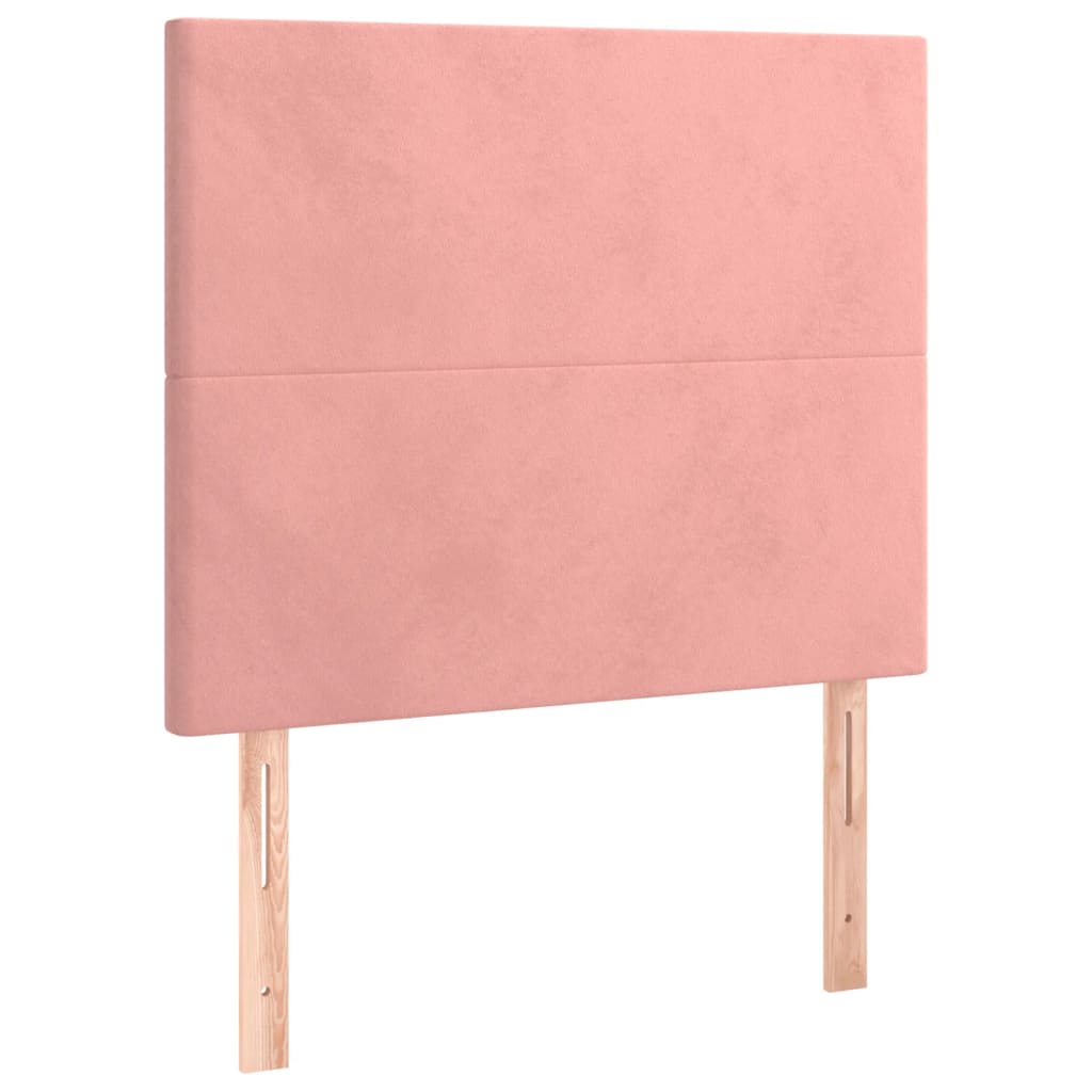 Boxspring Met Matras Fluweel Roze 100 x 200 cm Effen ontwerp