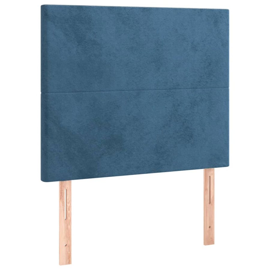 Boxspring Met Matras Fluweel Donkerblauw 120X200 Cm Donkerblauw 120 x 200 cm Effen ontwerp