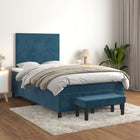 Boxspring Met Matras Fluweel Donkerblauw 120X200 Cm Donkerblauw 120 x 200 cm Effen ontwerp