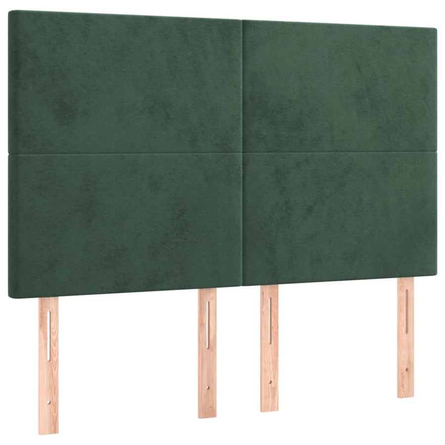Boxspring Met Matras Fluweel Donkergroen 140 x 190 cm Effen ontwerp
