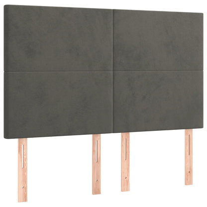 Boxspring Met Matras Fluweel Donkergrijs 140 x 200 cm Effen ontwerp