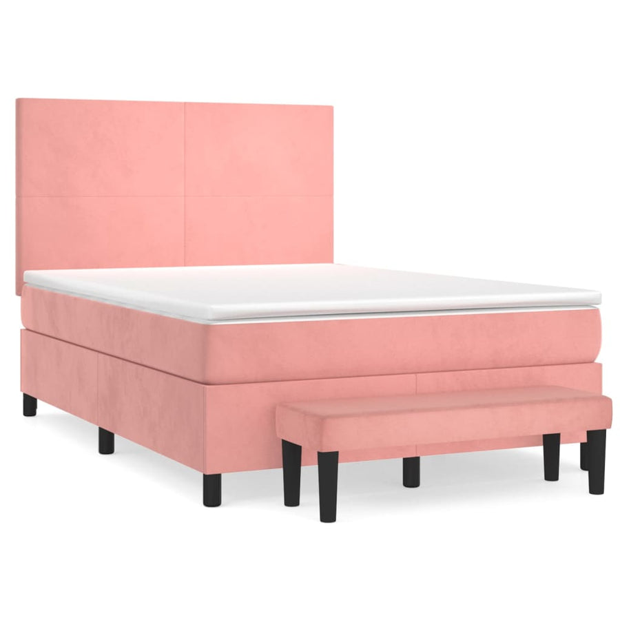 Boxspring Met Matras Fluweel 140 x 200 cm