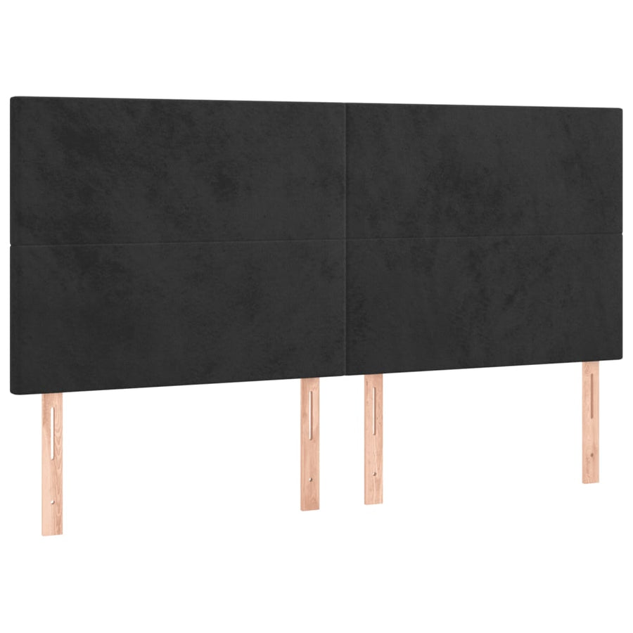 Boxspring Met Matras Fluweel Zwart 160 x 200 cm Effen ontwerp