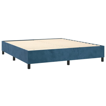 Boxspring Met Matras Fluweel Donkerblauw 180X200 Cm Donkerblauw 180 x 200 cm Effen ontwerp