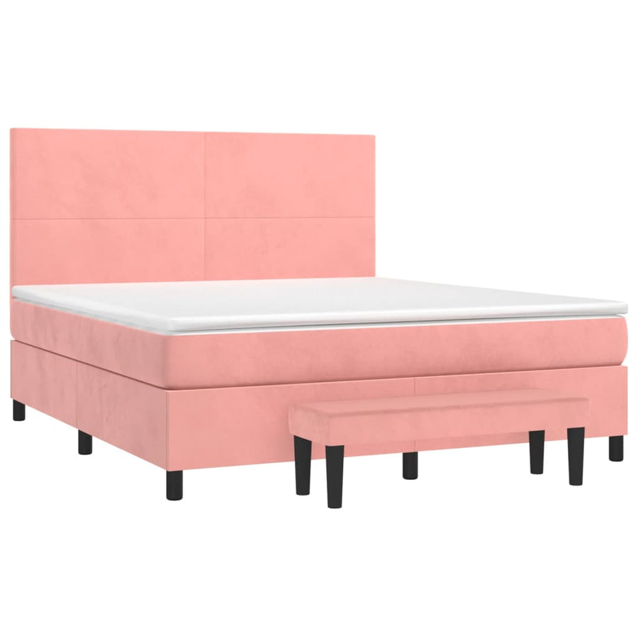 Boxspring Met Matras Fluweel 180 x 200 cm