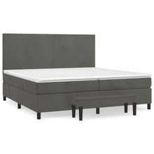 Boxspring Met Matras Fluweel Donkergrijs 200 x 200 cm Effen ontwerp