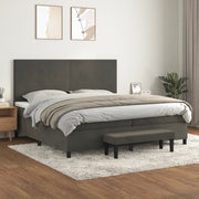 Boxspring 200x200 cm fluweel donkergrijs