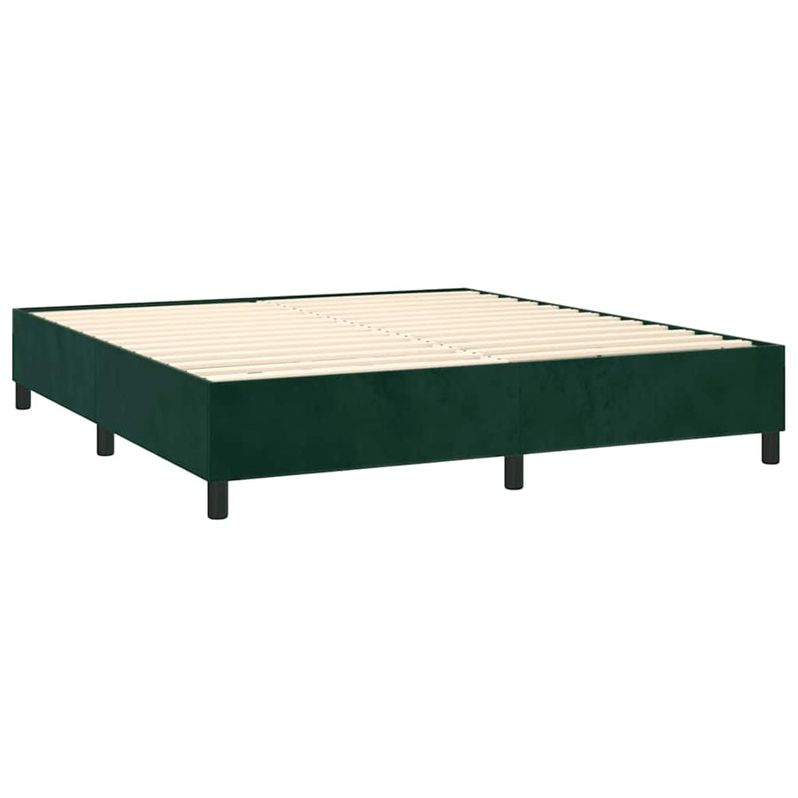 Boxspring met matras fluweel donkergroen 200x200 cm