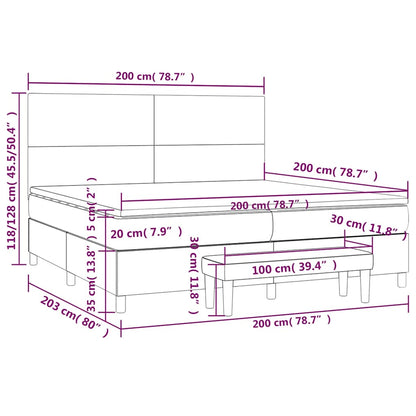 Boxspring met matras fluweel donkergroen 200x200 cm